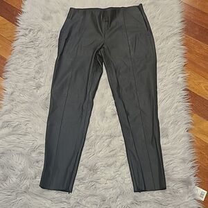 Black pleather slim pants